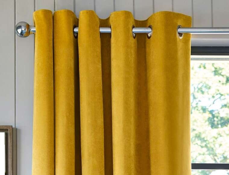 Nordic Mustard Velvet Curtains Koikaa